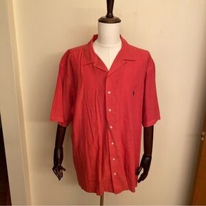 Ralph Lauren Men's Curham Coral Shirt Linen Cotton Blend Size 3XB Classic Fit